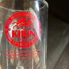 【中古】　KIRIN ガラスジョッキ　約　高さ16㎝　直径8㎝　※使用感ありの画像