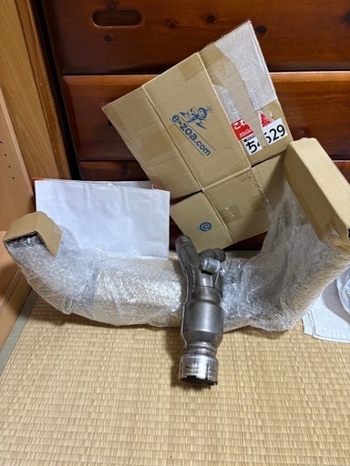 YZF R1、2004〜2006年式　純正エキパイ、触媒付き中間パイプ