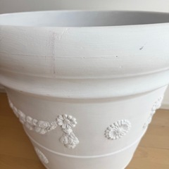 イタリア製　15,000円で購入　特大・直径61×高さ52cm 植木鉢 ホワイトの画像