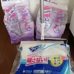 ウェーブフロアモップ本体、ドライシート、もふもふシートセットの画像