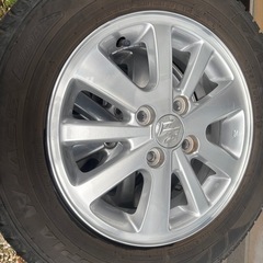 スズキ純正アルミホイール オールシーズンタイヤ 4本セット165/70R14の画像