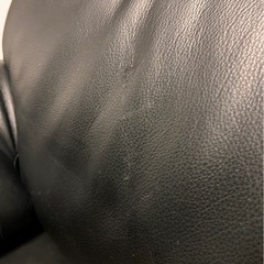 訳アリ/村内家具　ハイバック　レザーソファ　本革　ブラック　2人がけソファの画像
