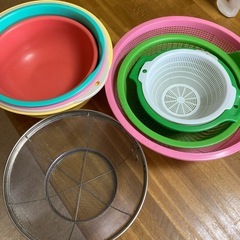 鍋　フライパン　ザル　の画像