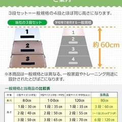 新品未開封 跳び箱 室内 高学年向け ソフト とび箱 ジョイント式 小学生 自宅 室内 高さ60cm 3段 モカホワイトの画像