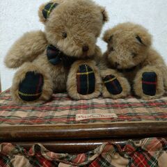 蓋付き籠（クマのぬいぐるみ付）の画像
