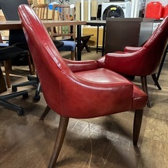 イス　チェア　レザー　赤/レッド　桜屋工業の画像