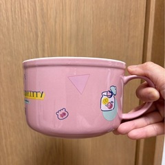 新品未使用　ハローキティ　取っ手付きボウルと皿　セット　の画像