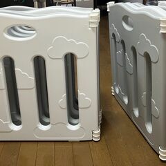 たためるベビーサークル（ホワイト＆グレー）の画像