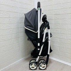 ［美品✨］ 手洗い清掃済 　超軽い 3.9kg Aprica カルーンエアー AB グレー　白フレーム　両対面　式　福岡　　　の画像