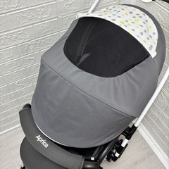 ［美品✨］ 手洗い清掃済 　超軽い 3.9kg Aprica カルーンエアー AB グレー　白フレーム　両対面　式　福岡　　　の画像