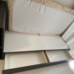 ニトリ ベッドフレームシングル 収納ありの画像