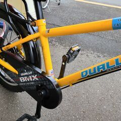 J1636　【リユースのサカイ柏店】 ★店頭にて試乗可★　キッズ自転車　DUALLY　デューリー　イエロー　18インチ　簡易クリーニング済　 中古自転車 　流山市 中古自転車 松戸市 中古自転車 我孫子市 中古自転車 船橋市 中古自転車 守谷市 中古自転車 取手市 中古自転車　の画像