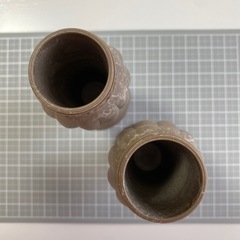 花器★シャビーシック★グレージュ★2点セットの画像