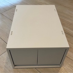 ポリプロピレン　小物収納ケース　大　引出２個　ホワイトグレーの画像