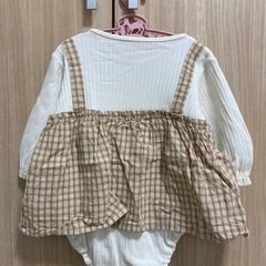 【mamaraku】長袖ロンパース70の画像