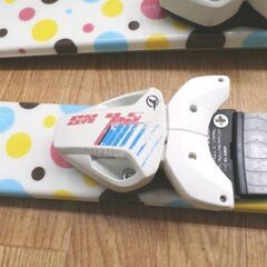 130㎝ ジュニアスキー 板・ビンディング 2点セット SWALLOW JUNIOR GIRLS SKI ドット柄 西岡店の画像