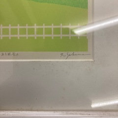 塔のある風景　A　もらいもの　絵　作者　写真にて確認　縦横32㎝の画像
