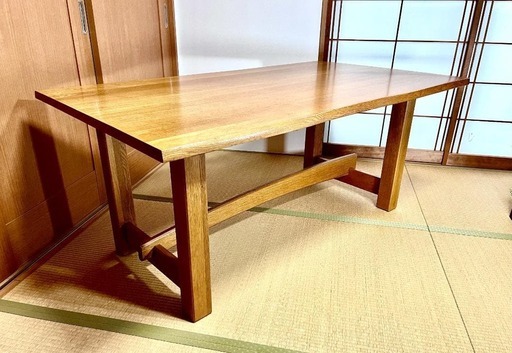 美品 柏木工/KASHIWA オーク材 ダイニングテーブル 165cm 低め 柏木工