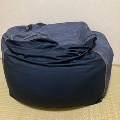 無印　人を駄目にするソファ　ビーズソファ　デニムの画像