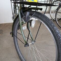 J1638　【リユースのサカイ柏店】 ★店頭にて試乗可★　シティサイクル　グリーン　6段変速　ダイナモライト　26インチ　簡易クリーニング済　 中古自転車 　流山市 中古自転車 松戸市 中古自転車 我孫子市 中古自転車 船橋市 中古自転車 守谷市 中古自転車 取手市 中古自転車の画像