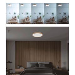 大きめ　木目調LEDシーリングライト　調光可能　リモコン付きの画像