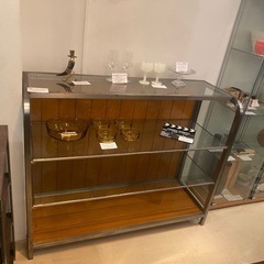 【早期引取限定SALE】ACME Furniture ヴィンテージ ガラスシェルフ ショーケース 陳列棚 店舗什器 ディスプレイ 飾り棚の画像