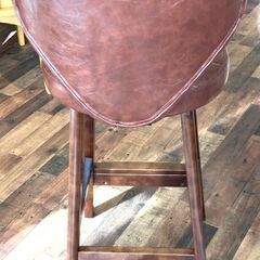 ★美品！数量限定★ カウンターチェア バーチェア ハイスツール フェイクレザー ブラウン【マジカルスケッチ】の画像