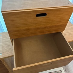【譲渡先決定】無印スタッキングチェスト　2段オーク材　の画像