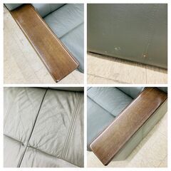 【ジモティー割引で最大15％OFF⭐️】肘掛け付き 3人掛けソファ 深緑の画像