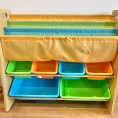 美品！ブックシェルフ　絵本棚付き　おもちゃ収納ラック