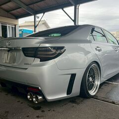 【総額139.8万円】　マークX　250G Sパック リラックスセレクション　G's仕様エアロ　WORKマイスター19インチホイール　車高調　4本出しマフラー　シーケンシャルウィンカーの画像