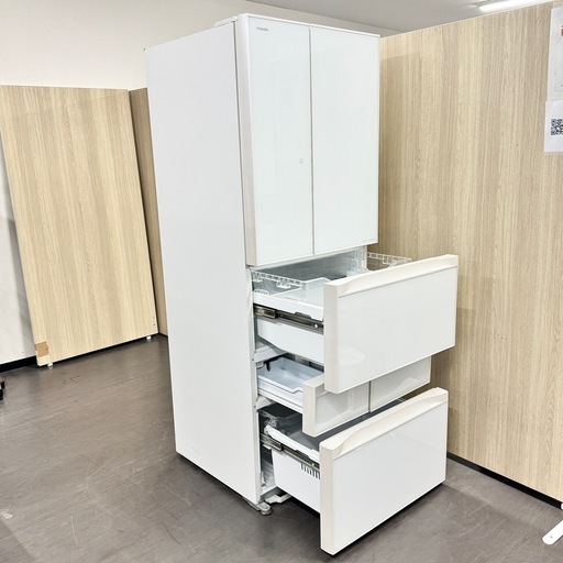 A1662 ?配送♻️設置可能‼️東芝　510L ガラス冷蔵庫　2012年製GR-F51FXV (ZW)?動作確認済み⭕️保証有り✅
