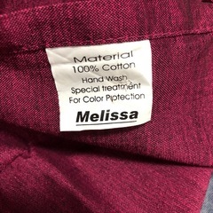 Melissa 赤及び紫カラーエプロンの画像