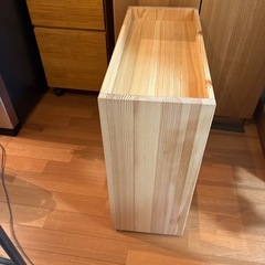 無印良品パイン材デスクワゴン中古美品の画像