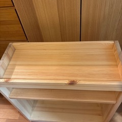 無印良品パイン材デスクワゴン中古美品の画像