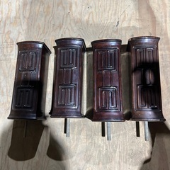 伝統的な木製座卓 貝細工装飾　の画像