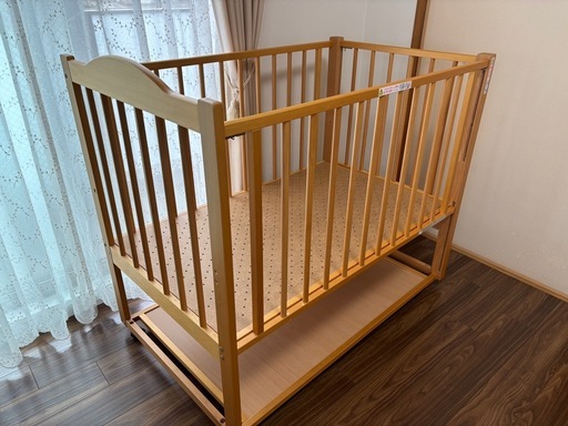 ベビーベッド　日本製　石崎家具ツースライドドア