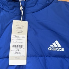 adidas 青 ダウンジャケット 150の画像