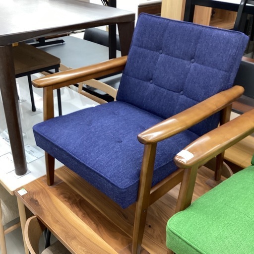 カリモク60 1人掛けソファー ブルー