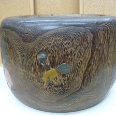 ☆桐火鉢 直径Φ310mm 高さ205mm 丸火鉢 蒔絵 暖房 湯沸かし 火桶 炭櫃 重さ4.25Kg 札幌市 豊平区 平岸の画像