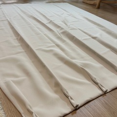 ナチュラルカラーのカーテンセット（レース、レール付き）の画像