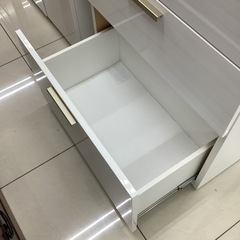 レンジボード 2枚扉 3段引き出し ホワイトの画像