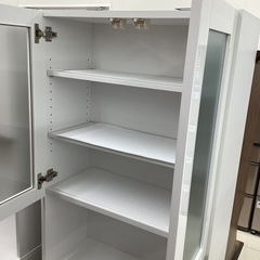 レンジボード 2枚扉 3段引き出し ホワイトの画像