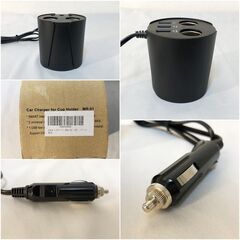 【新品】自動車充電アダプター MODEL MR-01 ブラック4個セット 最大電力80W 3ポート Cup Type Intelligent Car Charger 複数保護 急速充電の画像