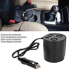 【新品】自動車充電アダプター MODEL MR-01 ブラック4個セット 最大電力80W 3ポート Cup Type Intelligent Car Charger 複数保護 急速充電の画像