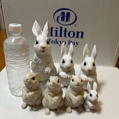 うさぎの置物7個セットの画像
