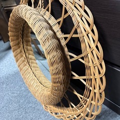 ●ラタン　壁掛けミラー●の画像