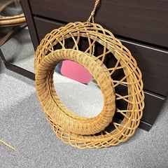 ●ラタン　壁掛けミラー●の画像