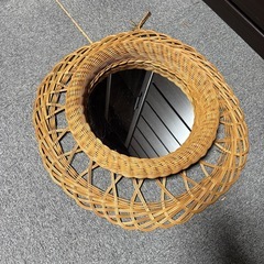 ●ラタン　壁掛けミラー●の画像