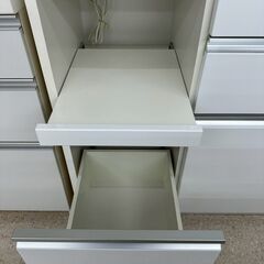 ★リユースのサカイ高崎店★TJ13097 (株)松田家具 食器棚 白 H206.5×D51.5×W118 クリーニング済みの画像